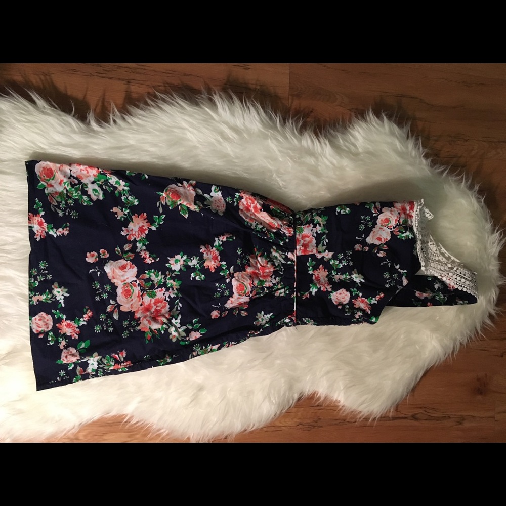 Blue Floral Lace Dress.